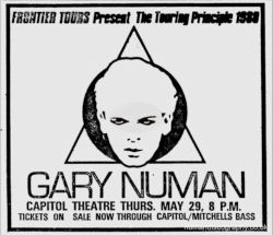 Gary Numan Sydney Newspaper Advert 1980